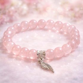 Angyali szeretet ásvány karkötő - rózsakvarc