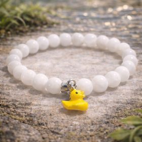 Megvédlek! ásvány karkötő - tejkvarc