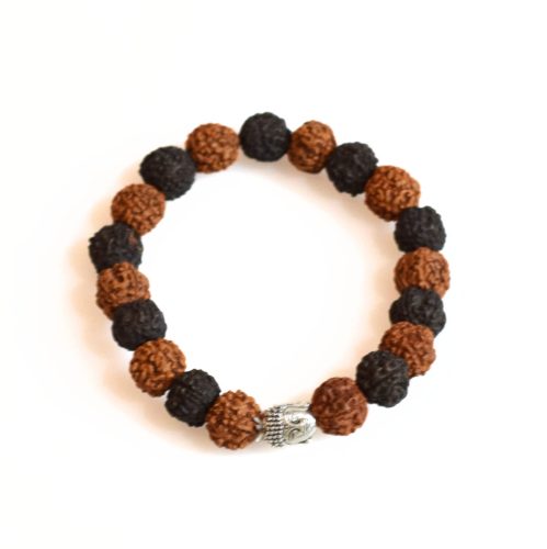 Rudraksha mala karkötő- rudraksha bogyókból, Buddha 